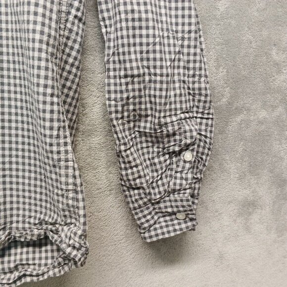 PD & C Shirt Men's Size MEDIUM Button Up Shirt Check 100% Cotton Flap Pockets - Picture 9 of 12